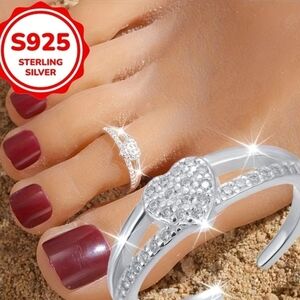 Sterling Silver Heart Toe Ring